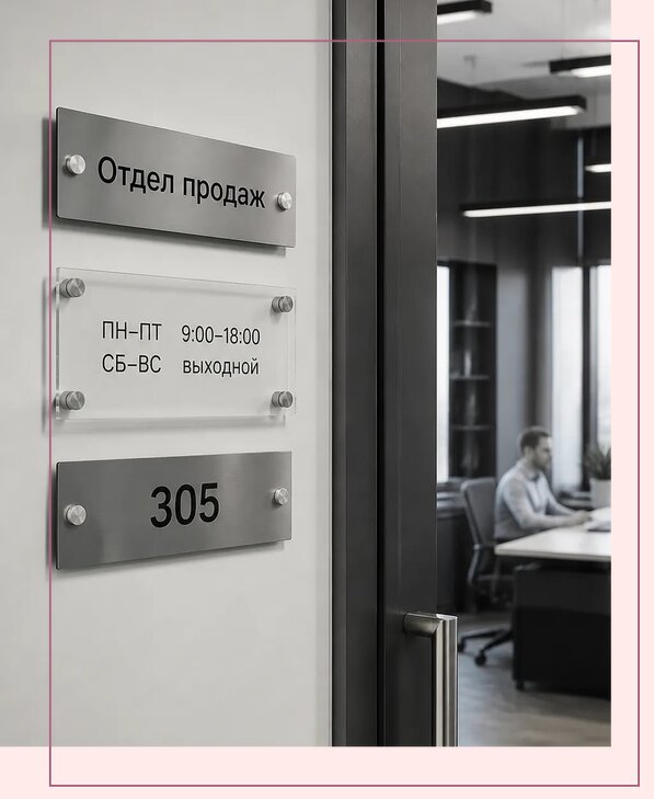 Офисные таблички на дверь в Новосибирске по цене от 4981 р. | Аванза-Нвс
